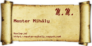 Mester Mihály névjegykártya